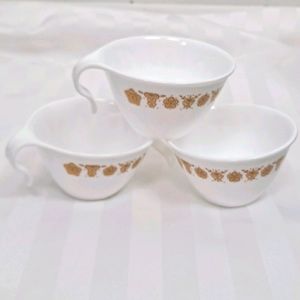 1970's Corelle By Corning Gold Butterfly Cups 3